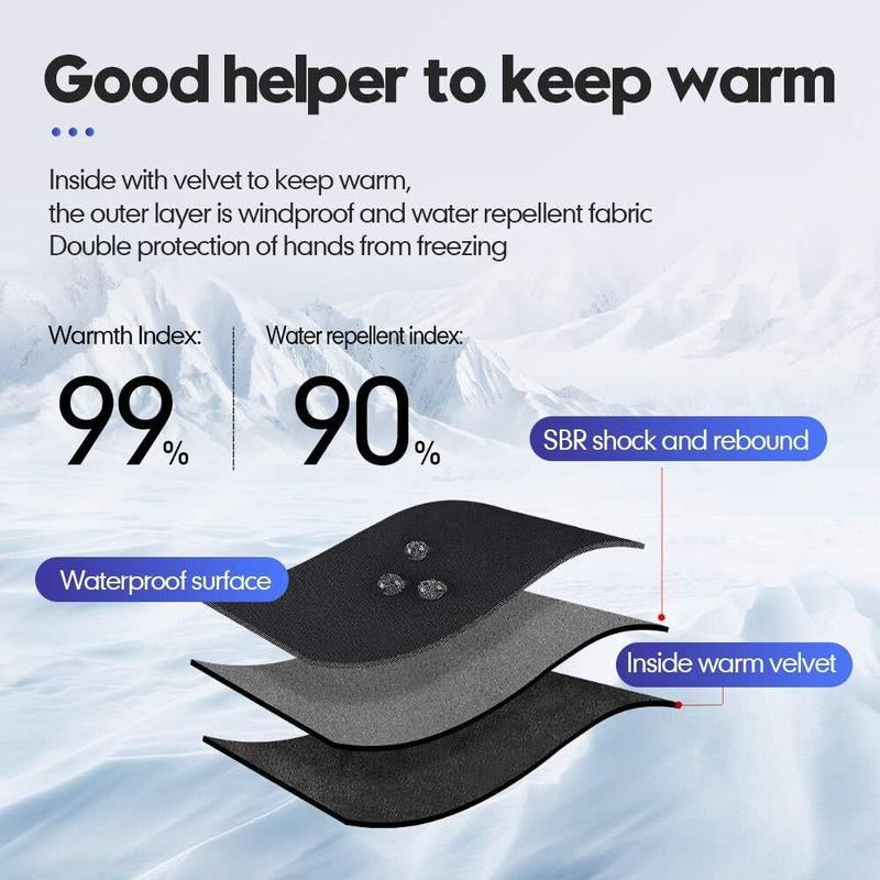 -10℉ Waterproof Windproof Touch Screen Warm Winter Gloves for Cold Weather Men Windproof Touchscreen Synthetic Fingerless Fathersdaygifts